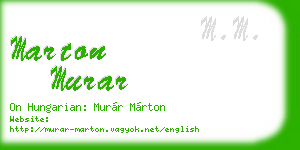 marton murar business card