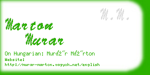 marton murar business card